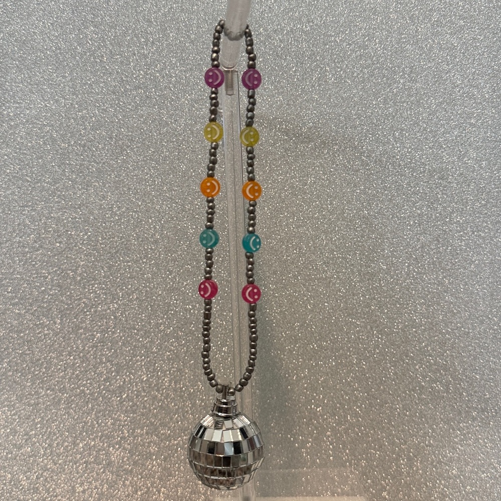 one-of-a-kind handmade disco ball rearview mirror charm
